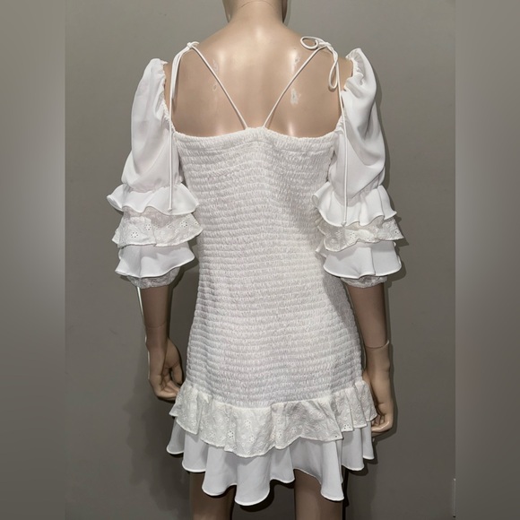 For Love & Lemons Bora Bora Ruffle Mini Dress L - Picture 4 of 11